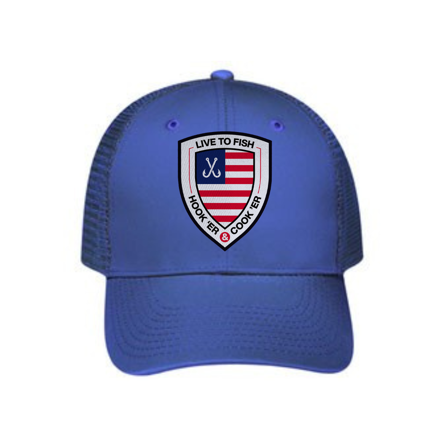 Crossed Hooks Flag USA Made 6 Panel Cotton Twill Pro-Style Snap
