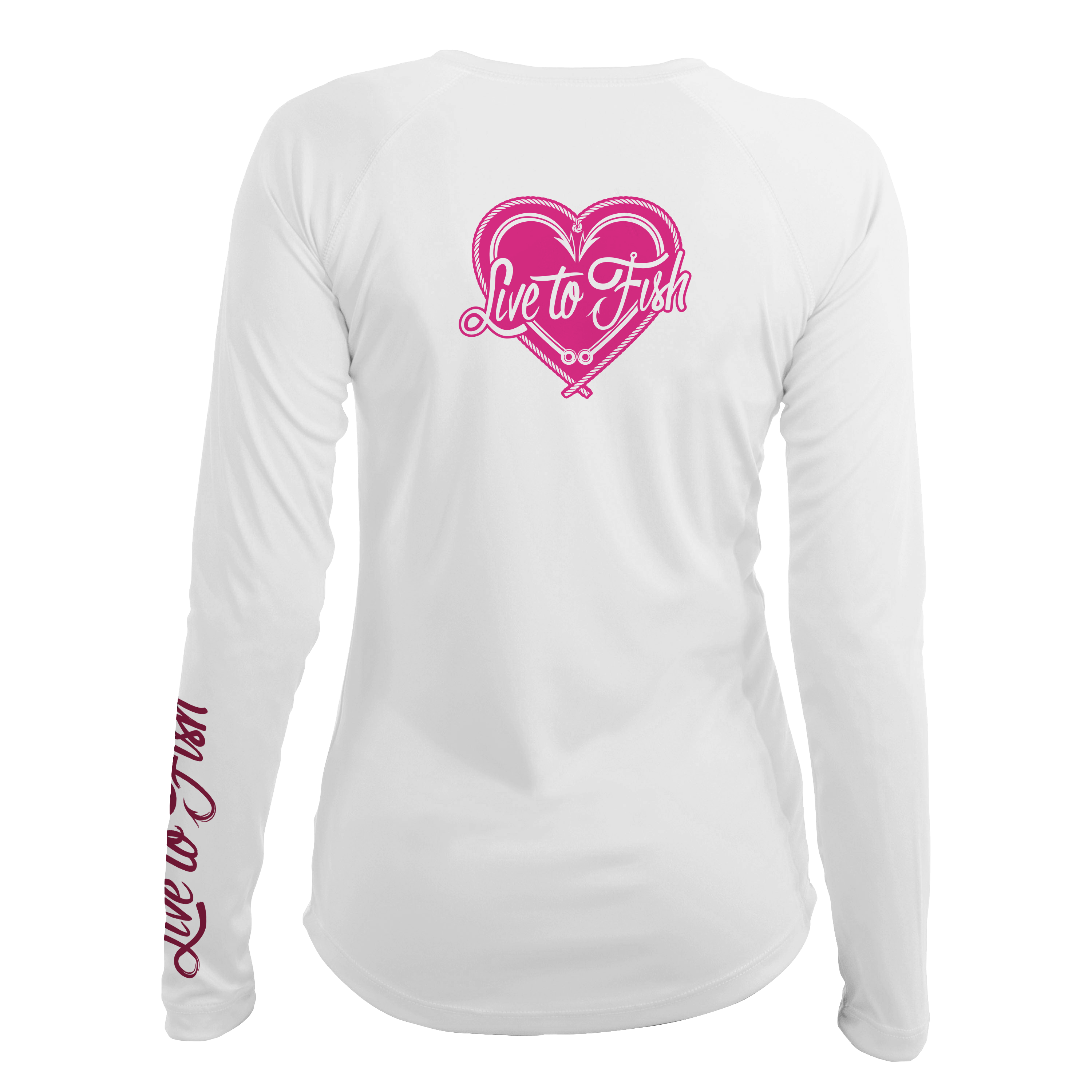 Fish Shirt, Heart Live Hook Women\'s Long & UV – Sleeve White to |