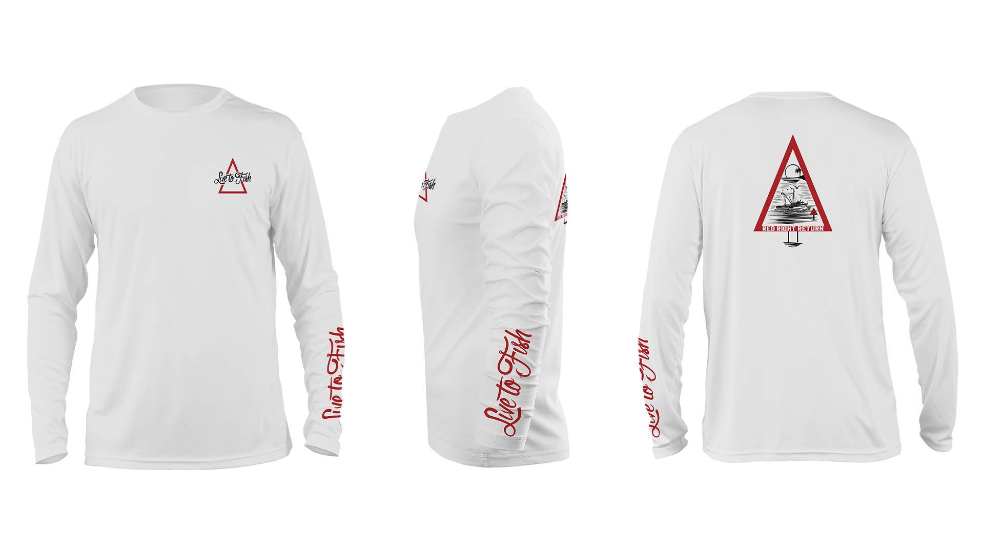 Red Right Return Marker 12 Long Sleeve UV Shirt White | Live to Fish
