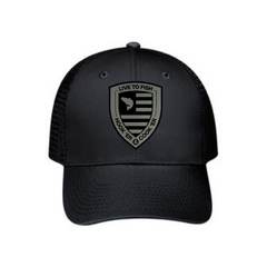 Tactical Bass Shield 6 Panel Cotton Twill Pro-Style Snap Back Trucker Hat