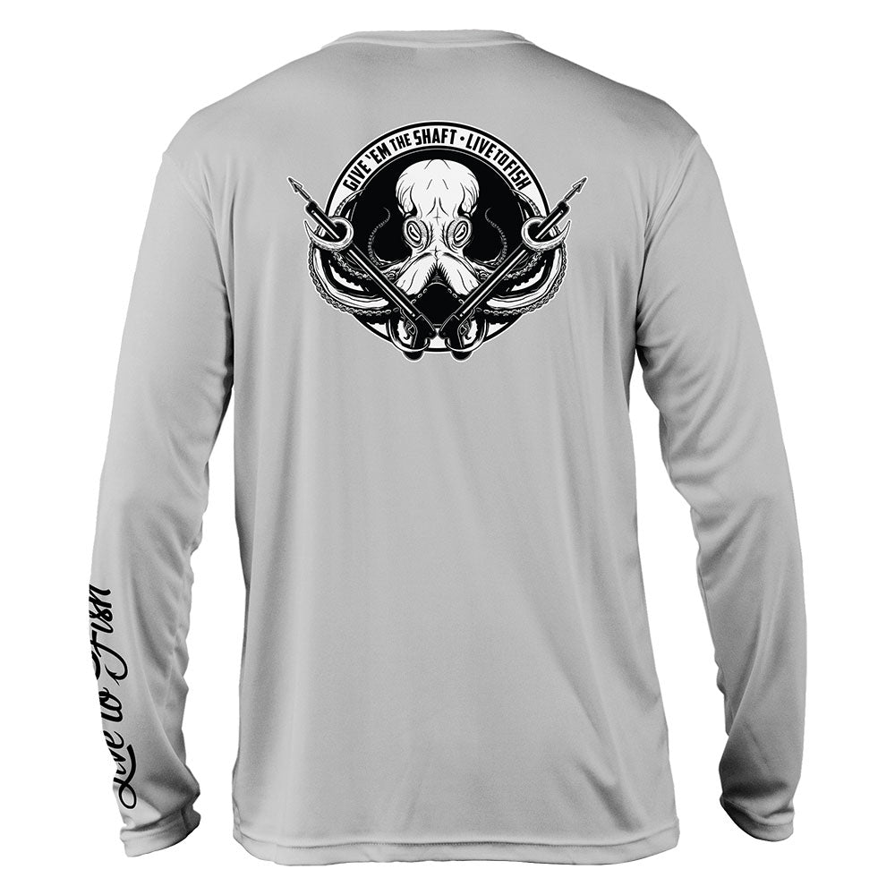 Shafted Octopus Long Sleeve UV Shirt, Coquina Grey | Live to Fish