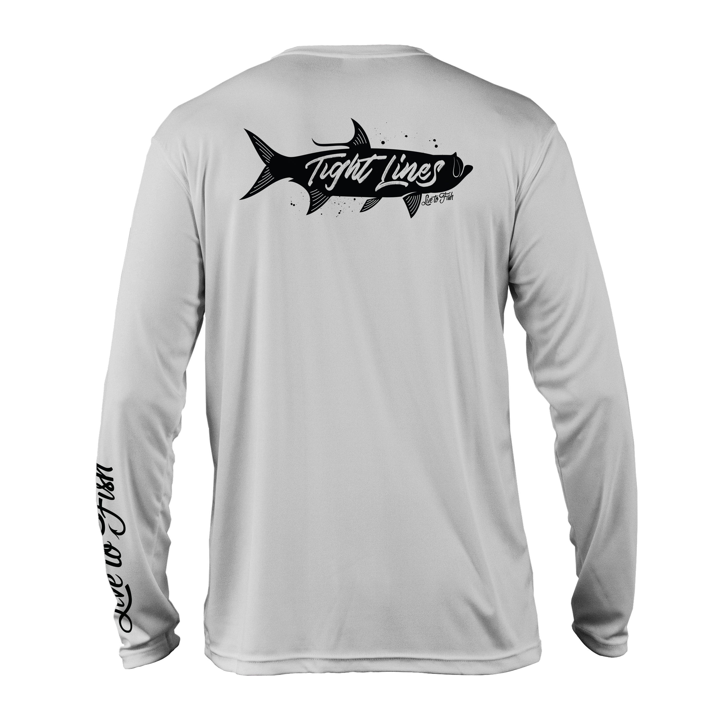 Tight Lines Tarpon Long Sleeve UV Shirt, Grey | Live to Fish