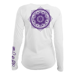 Mandala Women's Long Sleeve UV Shirt, White | Live to Fish