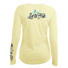 Classic Marlin Women's Long Sleeve UV Shirt, Yellow | Live to Fish